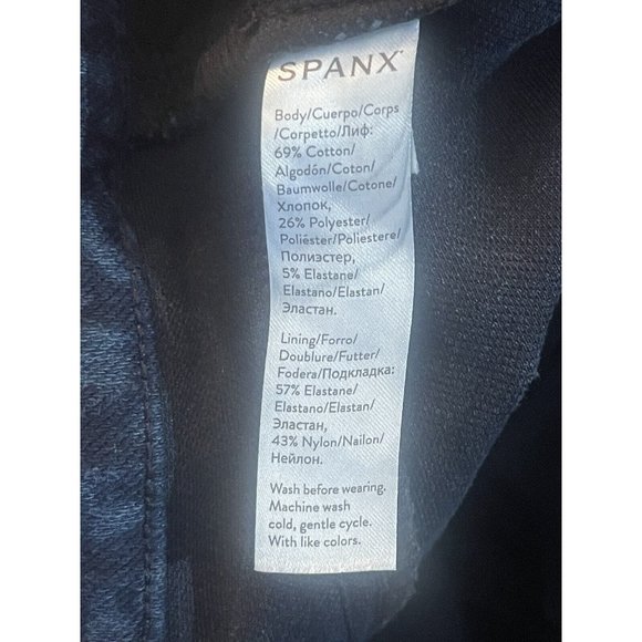 Spanx Leggings Jegging Ankle Women’s XL Blue Leopard‎ Jean-Ish Stretch - Picture 7 of 7